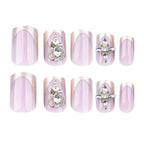 Press-On Nail Set High-Gloss & Gold Accents
