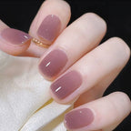 Press-On Nail Set High-Gloss Minimalist Reusable