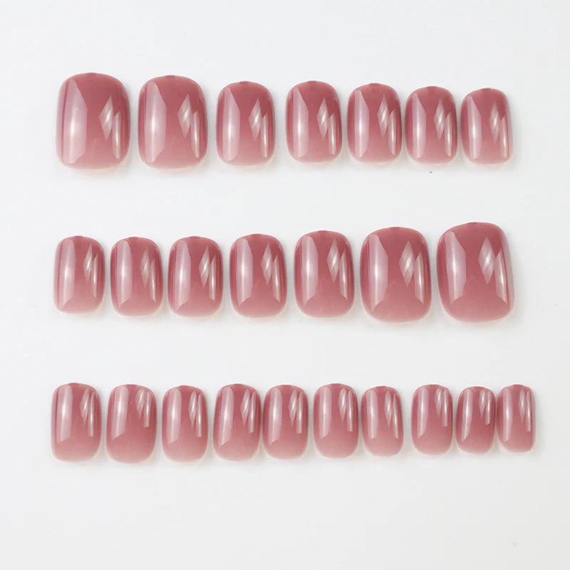 Press-On Nail Set High-Gloss Minimalist Reusable