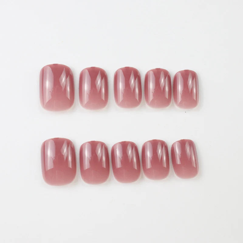 Press-On Nail Set High-Gloss Minimalist Reusable