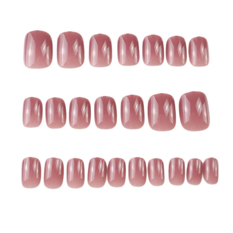Press-On Nail Set High-Gloss Minimalist Reusable