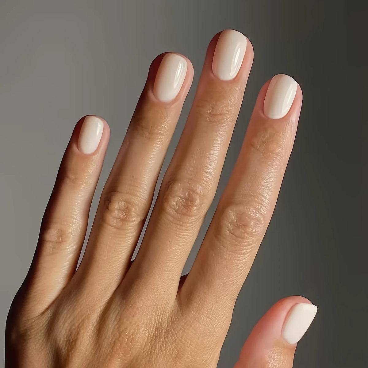 Press-On Nail Set High-Gloss Nude Long-Lasting