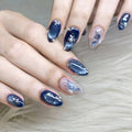 Press-On Nail Set Hinged Floral & Pearl Accents