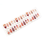 Press-On Nail Set Holiday 3D Pearls & Glitter