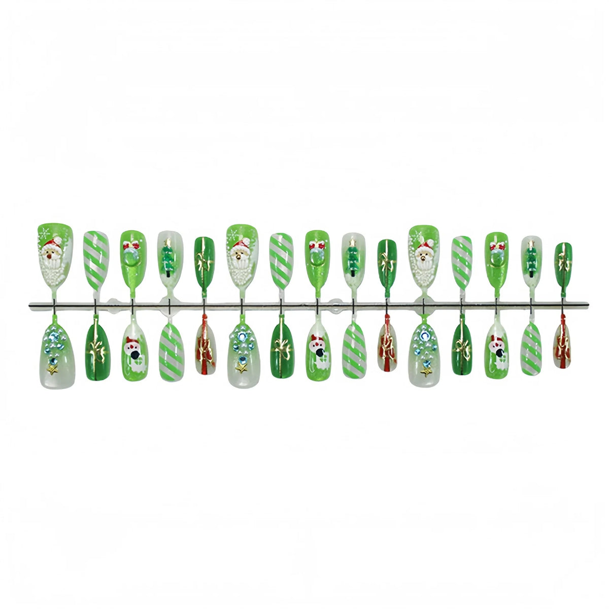 Press-On Nail Set Holiday Character Designs Glossy & Matte
