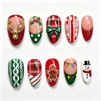 Press-On Nail Set Holiday Designs 24-Piece Kit