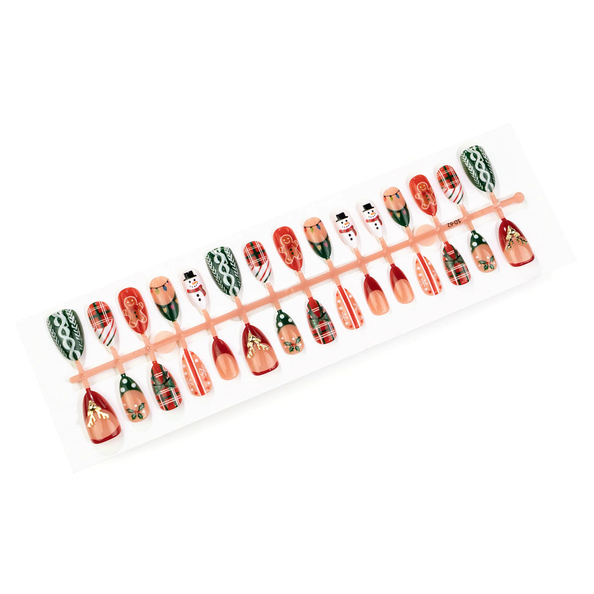 Press-On Nail Set Holiday Designs 24-Piece Kit