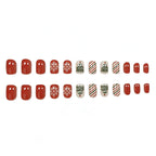 Press-On Nail Set Holiday Designs 24-Piece Long-Lasting