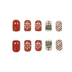 Press-On Nail Set Holiday Designs 24-Piece Long-Lasting