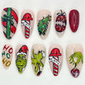 Press-On Nail Set Holiday Designs Easy Application