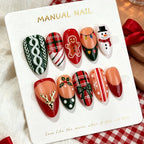 Press-On Nail Set Holiday Designs Includes Glue & File