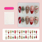 Press-On Nail Set Holiday Designs Multiple Sizes