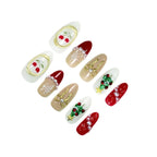 Press-On Nail Set Holiday Designs Multiple Sizes