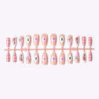 Press-On Nail Set Holiday Designs Multiple Sizes Adhesive Included