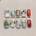 Press-On Nail Set Holiday Designs No Glue