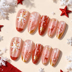Press-On Nail Set Holiday Designs No Glue & Long-Lasting
