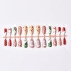 Press-On Nail Set Holiday Designs Peel-And-Stick Reusable