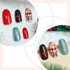 Press-On Nail Set Holiday Designs Peel & Stick Eco-Friendly