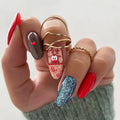 Press-On Nail Set Holiday Designs Peel & Stick Eco-Friendly
