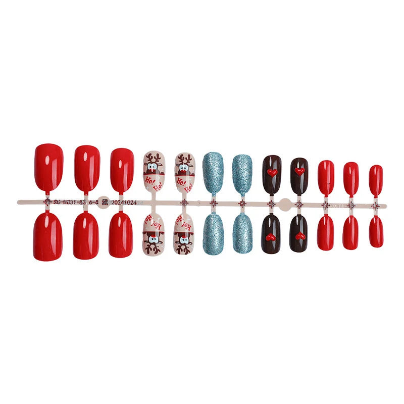 Press-On Nail Set Holiday Designs Peel & Stick Eco-Friendly