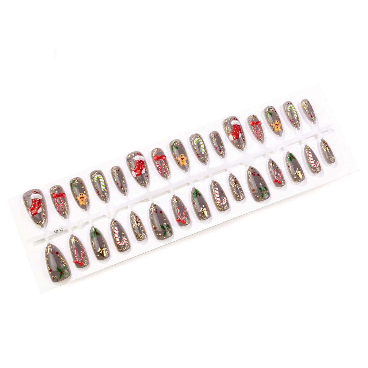 Press-On Nail Set Holiday Designs Reusable