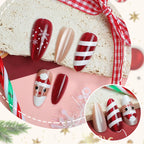 Press-On Nail Set Holiday Designs Reusable & Easy Application