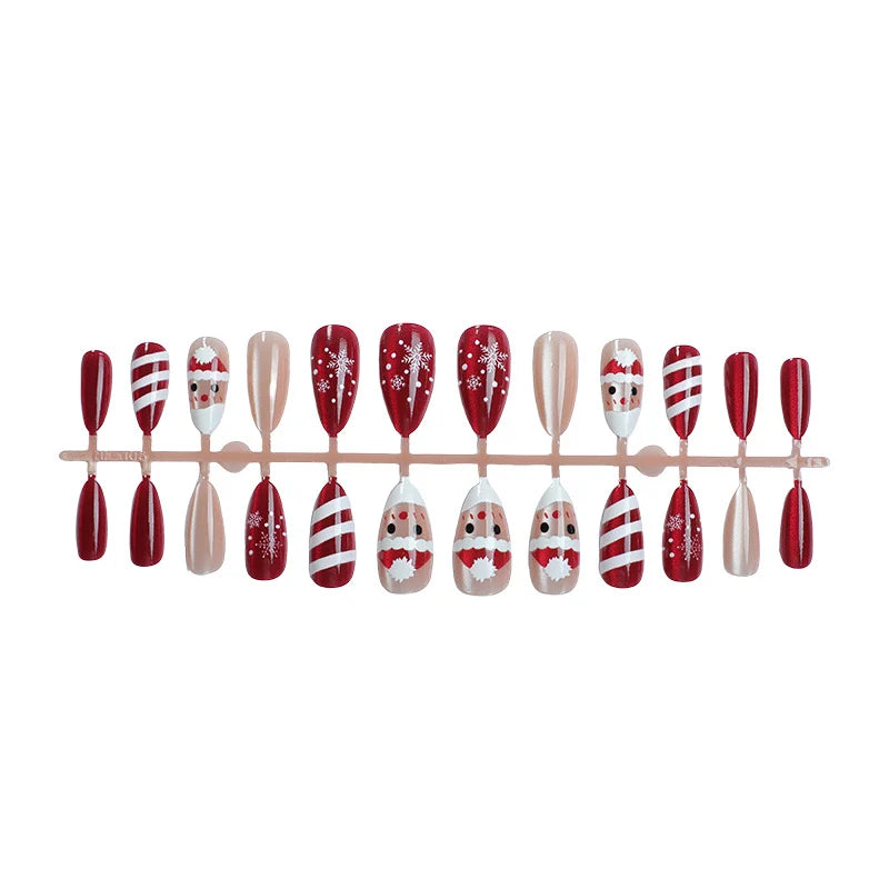 Press-On Nail Set Holiday Designs Reusable & Easy Application