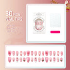 Press-On Nail Set Holiday Designs Reusable & Glossy