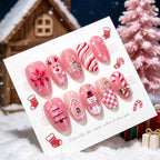 Press-On Nail Set Holiday Designs Reusable Glossy Finish