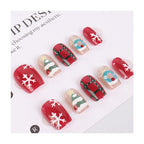 Press-On Nail Set Holiday Designs Self-Adhesive Assorted Sizes