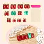 Press-On Nail Set Holiday Motifs & Glitter Adhesive Strips