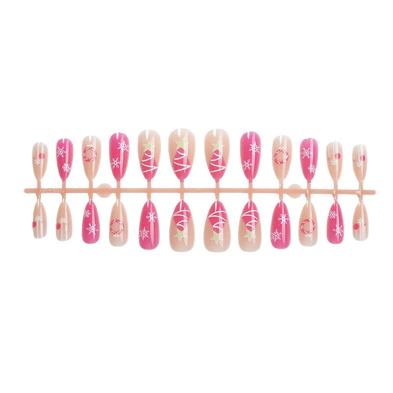 Press-On Nail Set Holiday Nail Art Reusable Easy Application