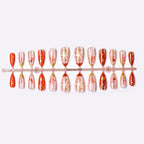 Press-On Nail Set Holiday Snowflake Gold Accents Easy Application