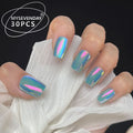 Press-On Nail Set Holographic Peel-And-Stick & Reusable