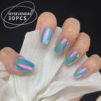 Press-On Nail Set Holographic Peel-And-Stick & Reusable