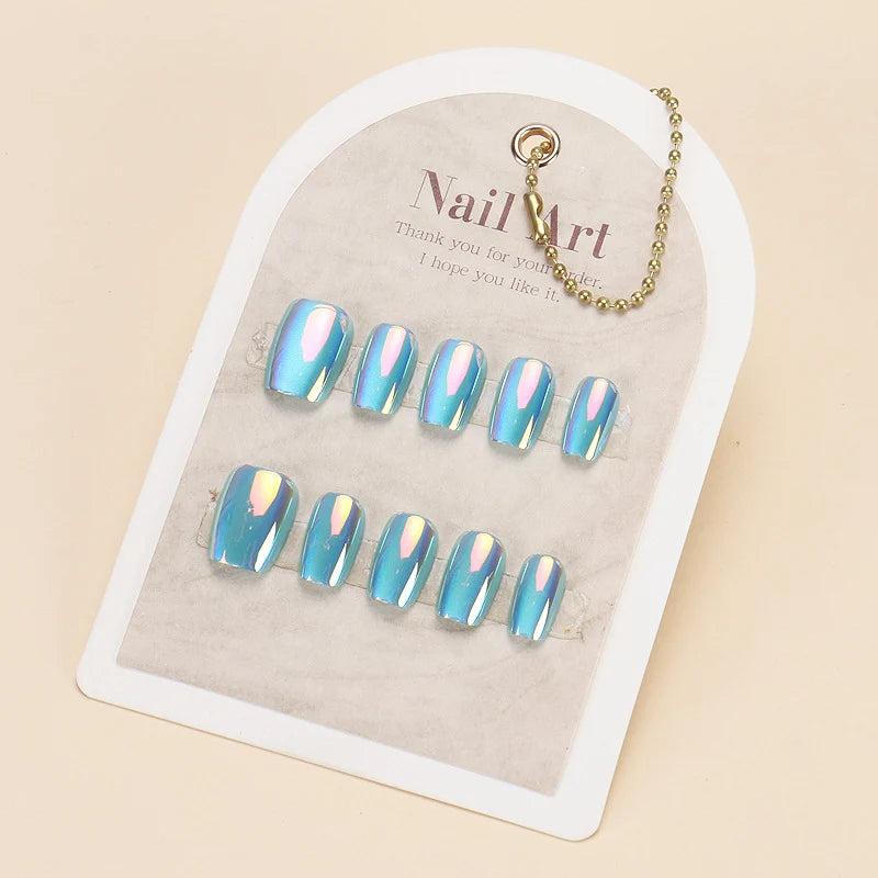 Press-On Nail Set Holographic Peel-And-Stick & Reusable