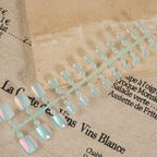 Press-On Nail Set Holographic Shimmer Glue-On & Multiple Sizes