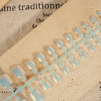 Press-On Nail Set Holographic Shimmer Glue-On & Multiple Sizes
