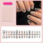 Press-On Nail Set Holographic Star Easy Application