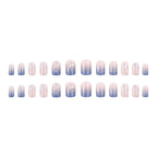 Press-On Nail Set Ice Blue Acrylic 24 Piece