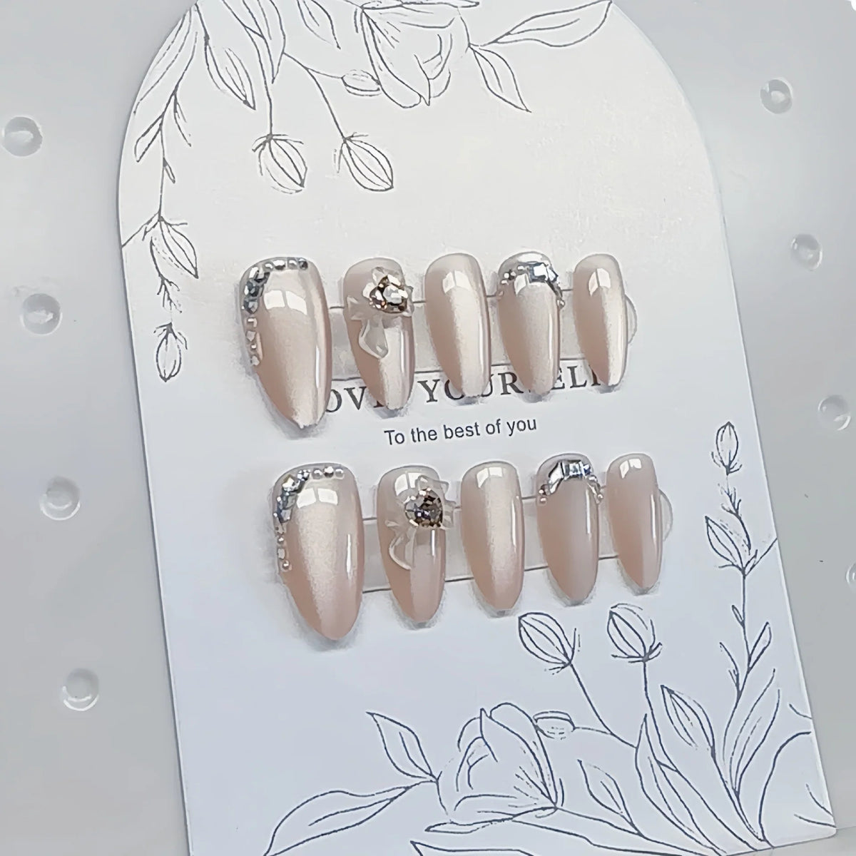 Press-On Nail Set Ice Blue Non-Toxic & Reusable