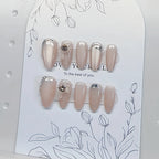 Press-On Nail Set Ice Blue Non-Toxic & Reusable