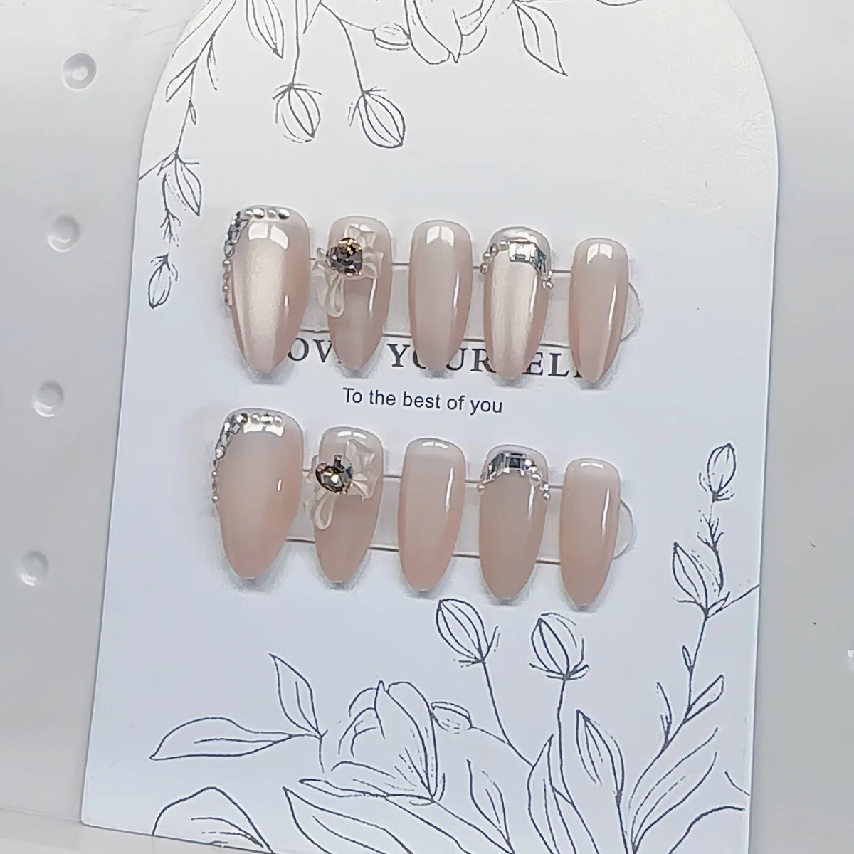 Press-On Nail Set Ice Blue Non-Toxic & Reusable