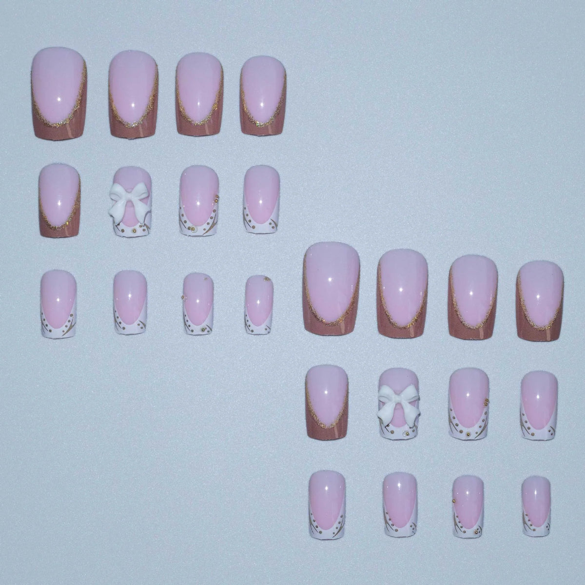 Press-On Nail Set Intricate Elegant Designs Gel-Like Finish