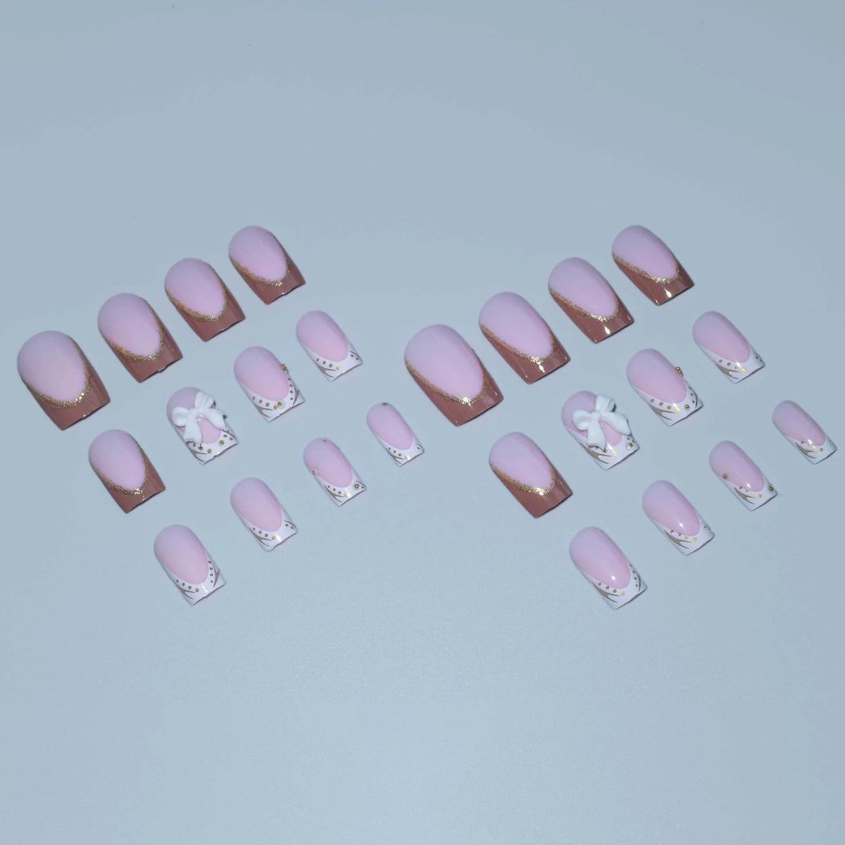 Press-On Nail Set Intricate Elegant Designs Gel-Like Finish