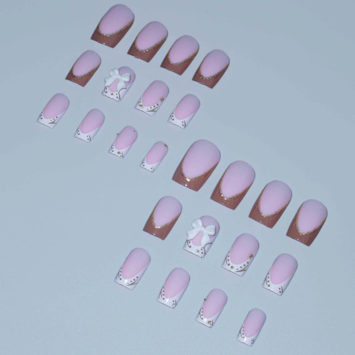 Press-On Nail Set Intricate Elegant Designs Gel-Like Finish