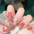 Press-On Nail Set Intricate Floral Design Chip-Resistant