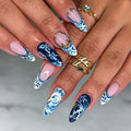 Press-On Nail Set Intricate Floral Design & Easy Application