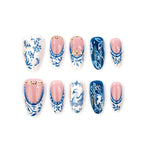 Press-On Nail Set Intricate Floral Design & Easy Application