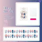Press-On Nail Set Intricate Floral Design & Easy Application